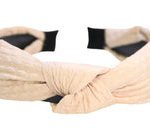 Diadema con Nudo para el Cabello Tela Textura Color Beige