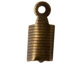 Quesadilla Metal Rectangulo Grabado Oro Viejo 13x5 mm