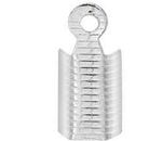 Quesadilla Metal Rectangulo Grabado Plateado 13x5 mm