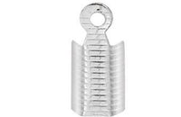 Quesadilla Metal Rectangulo Grabado Plateado 13x5 mm