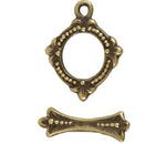 Broche Marinero Metal Redondo Grabado 15 mm Oro Viejo