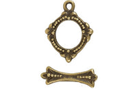 Broche Marinero Metal Redondo Grabado 15 mm Oro Viejo