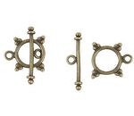 Broche Marinero Metal Redondo Bolitas 14x17 mm Oro Viejo