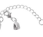 Terminal Metal con Cadena y Dos Capuchones Lisos Plateado 10x7 mm