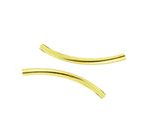 Separador Laton con Bano Dorado Tubo de Metal Curvo Liso 25 x 2 mm Dorado Empaque Mini