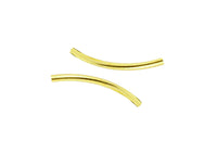 Separador Laton con Bano Dorado Tubo de Metal Curvo Liso 25 x 2 mm Dorado Empaque Mini