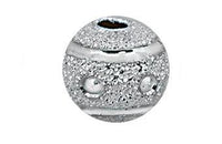 Separador Metal Polvo de Estrella Grabado Circulos 6 mm Bano Plateado