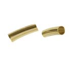 Separador Laton Chapa de Oro 14K Tubo Liso 6x20 mm
