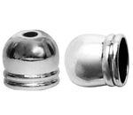 Capuchon Acabado Metalico Plateado Sin Argolla 12x13 mm