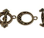 Broche Marinero Pewter Grabado Oro Viejo 16 mm