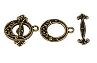 Broche Marinero Pewter Grabado Oro Viejo 16 mm