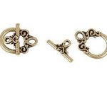 Broche Marinero Pewter Grabado Sencillo Oro Viejo 20x18 mm