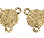 Y para Rosario Chapa de Oro 14K Medalla Religiosa San Benito 9 mm