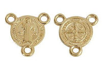 Y para Rosario Chapa de Oro 14K Medalla Religiosa San Benito 9 mm