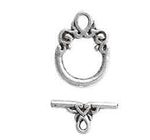 Broche Marinero Pewter Grabado Sencillo Plateado 20x18 mm