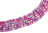 Katsuki Cuentas de Caucho 4mm Multicolor Morado/Rojo/rosa/coral