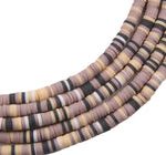 Katsuki Cuentas de Caucho 4 mm Multicolor Cafe Claro / Negro / Amarillo Pastel / Blanco