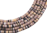 Katsuki Cuentas de Caucho 4 mm Multicolor Cafe Claro / Negro / Amarillo Pastel / Blanco