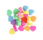 Cuentas de Caucho Fimo Corazones Rainbow Neón