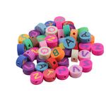 Cuentas de Caucho Fimo Multicolor Letras Mix
