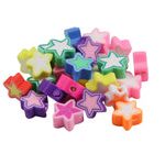 Cuentas de Caucho Fimo Multicolor Estrellas