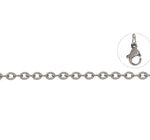 Cadena para Dije Acero Inoxidable Plateado Eslabón Ovalo Plano 580 mm / 2 mm