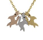 Collar Acero Inoxidable Dorado Baby Shark Tricolor