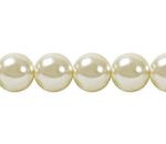 Perla Cristal Tradicional Redonda Lisa 6 mm Crema Oscuro