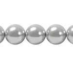 Perla Cristal Tradicional Redonda Lisa 6 mm Gris Plata