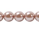 Perla Cristal Tradicional Redonda Lisa 8 mm Durazno