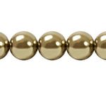 Perla Cristal Tradicional Redonda Lisa 8 mm Cafe Dorado