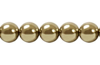 Perla Cristal Tradicional Redonda Lisa 8 mm Cafe Dorado