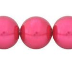 Perla Cristal Tradicional Redonda Lisa 16 mm Magenta