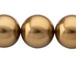 Perla Cristal Tradicional Redonda Lisa 16 mm Cafe Dorado