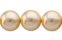 Perla Cristal Tradicional Redonda Lisa 16 mm Amarillo Dorado