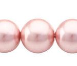 Perla Cristal Tradicional Redonda Lisa 16 mm Durazno