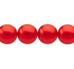 Perla Cristal Tradicional Redonda Lisa 6 mm Rojo