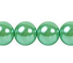 Perla Cristal Tradicional Redonda Lisa 14 mm Verde Lima