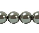 Perla Cristal Tradicional Redonda Lisa 14 mm Verde Seco