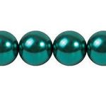 Perla Cristal Tradicional Redonda Lisa 14 mm Verde Pino