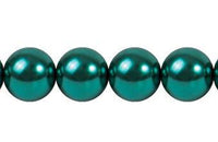 Perla Cristal Tradicional Redonda Lisa 14 mm Verde Pino