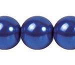 Perla Cristal Tradicional Redonda Lisa 16 mm Azul Metalico