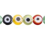 Cristal Sencillo Redondo Plano Ojo de la Suerte 6 mm Multicolor